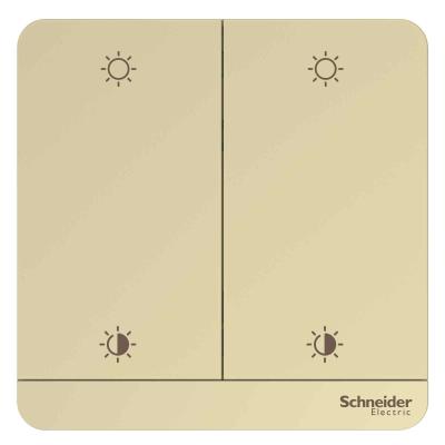Công tắc dimmer 2G, AvatarOn, cho Wiser Smart Home, 350 W, Màu vàng, E8332DST350ZB_WG